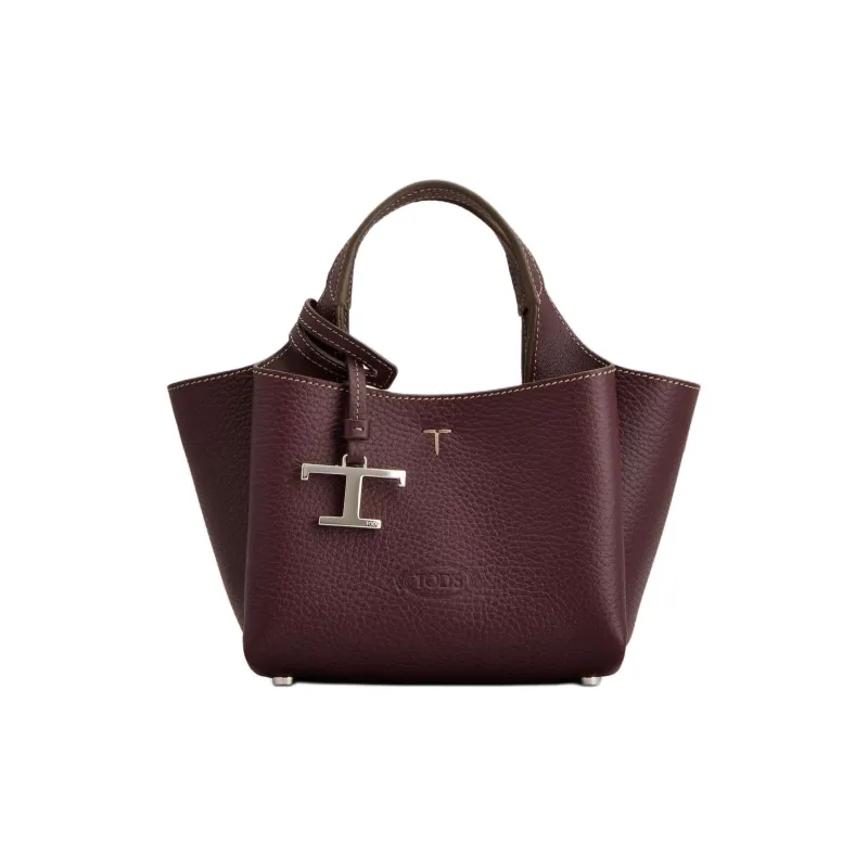 TOD'S Calfskin One Shoulder Handbag Mini Women's Burgundy-0
