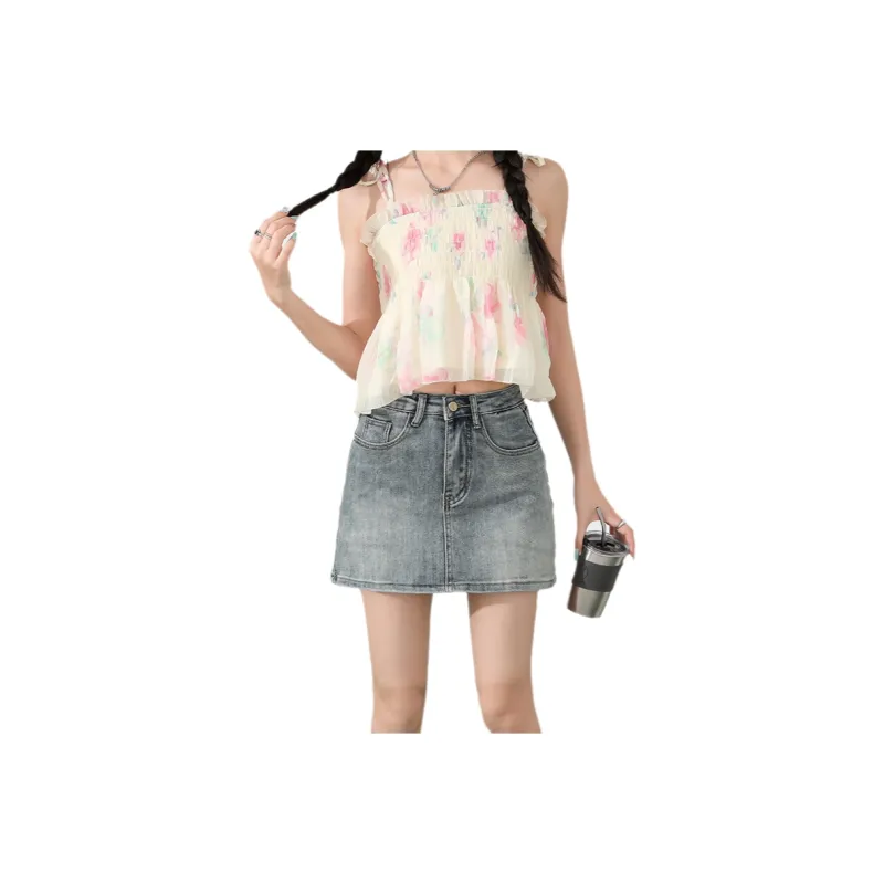 ZAZN Denim Short Skirts Women's Nostalgic Blue-7