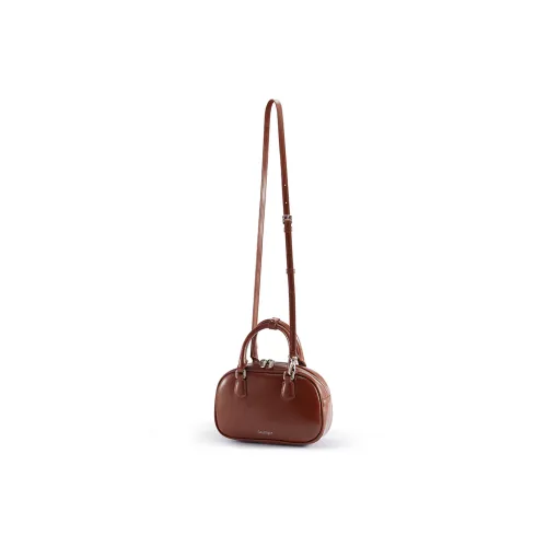 Soullight Split Cow Leather With Synthetic Leather Crossbody One Shoulder Handbag Medium Size Women's Brown