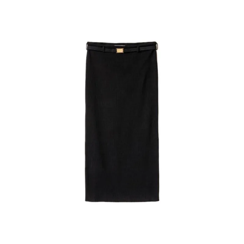 MIU MIU Casual Long Skirt Women's Black-0