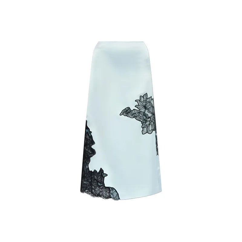 GANNI Floral Lace Midi Skirt-0