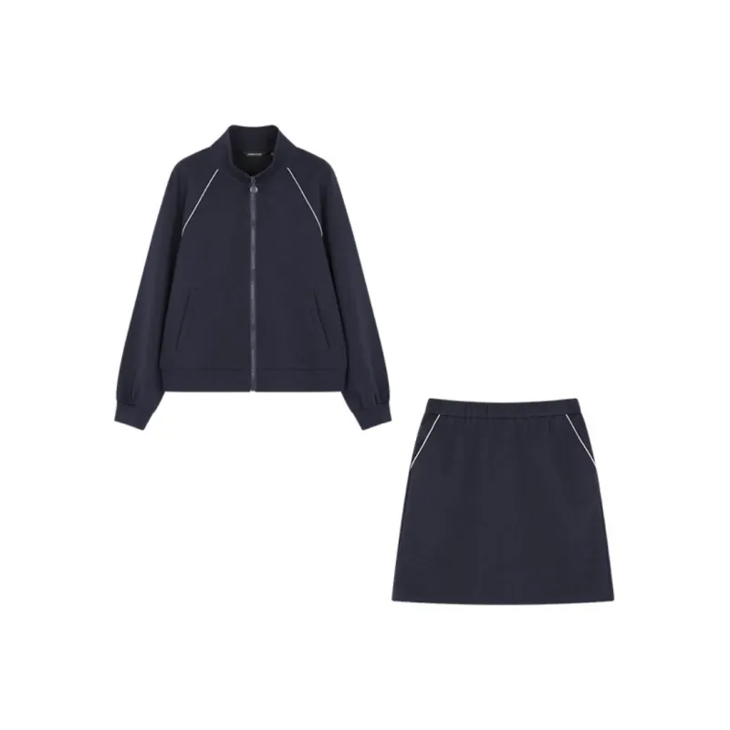 Mo Han Yi Mei Skirt Set Women's Navy Blue-0