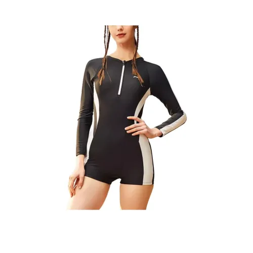 LINING One Piece Swimsuits Women's 182 Black And White Boxer
