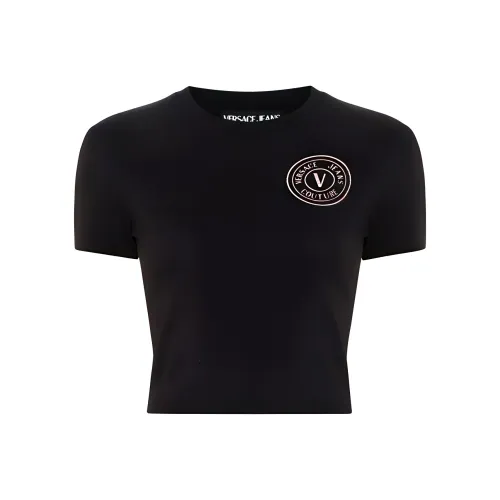 VERSACE JEANS COUTURE V Emblem Glittered T shirt