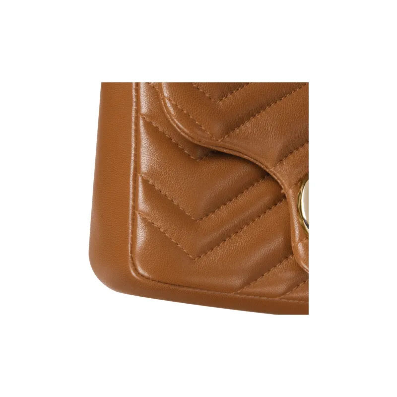 GUCCI GG Marmont Lambskin Shoulder Bag Mini Women's Brown-5