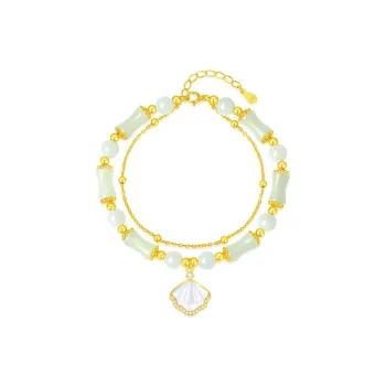 Andaozi Hetian Jade Bracelets Pale Greenish White Jade Women's