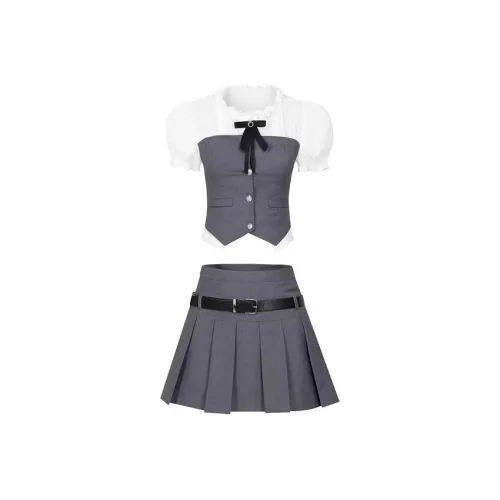ARIADNAW STUDIO Skirt Set Women's Gray Two Piece Set
