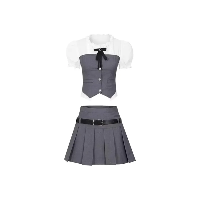 ARIADNAW STUDIO Skirt Set Women's Gray Two Piece Set-0