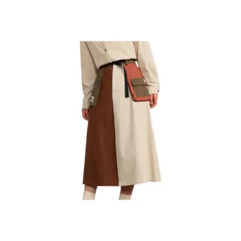 ZIHAN Casual Long Skirts Women's Beige