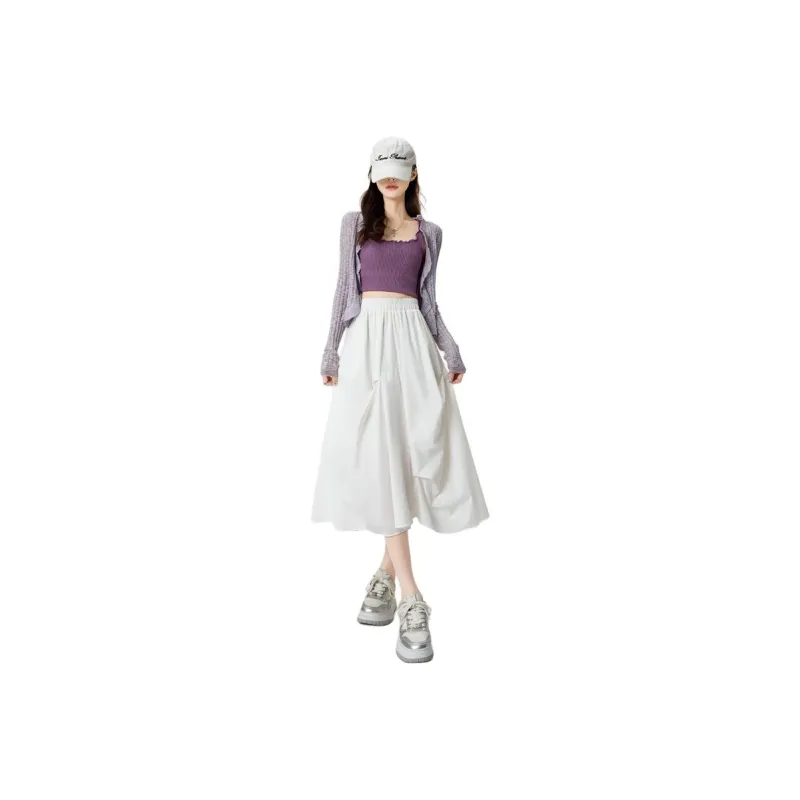Flowers In Water Casual Long Skirt Women's-0