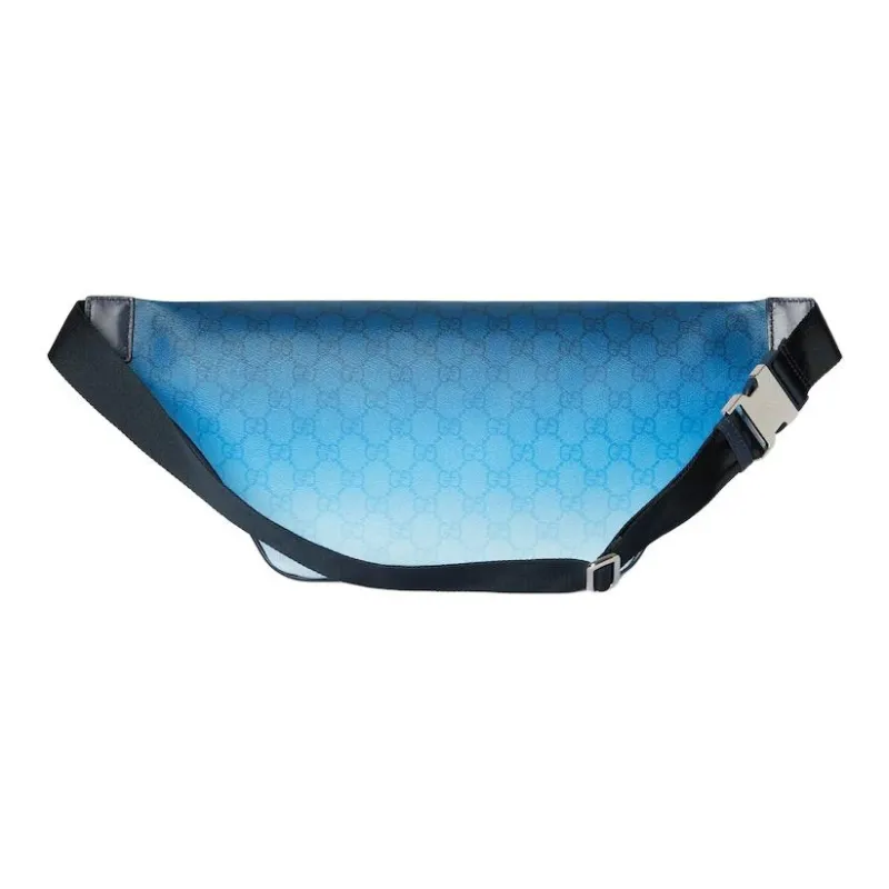 GUCCI GG Monogram Coated Fabric Fanny Pack Large Size Men's Blue-2