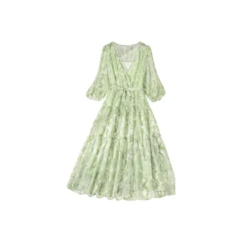 TOUCH Long Sleeved Dress Women's Green