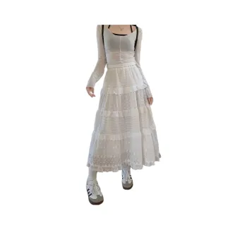 The Temptation Of The Muse Casual Long Skirt Women's White