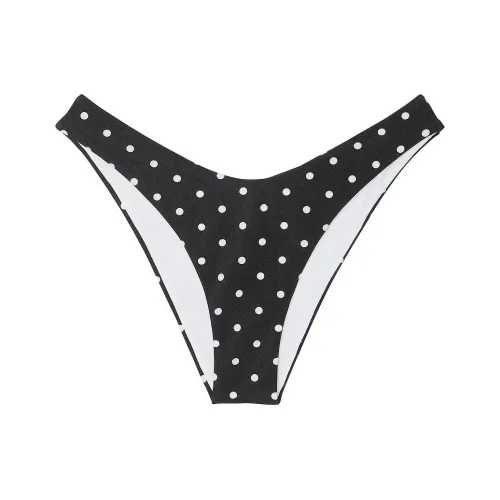 Victoria's Secret Swimming Shorts Women's Black Base With White Dots