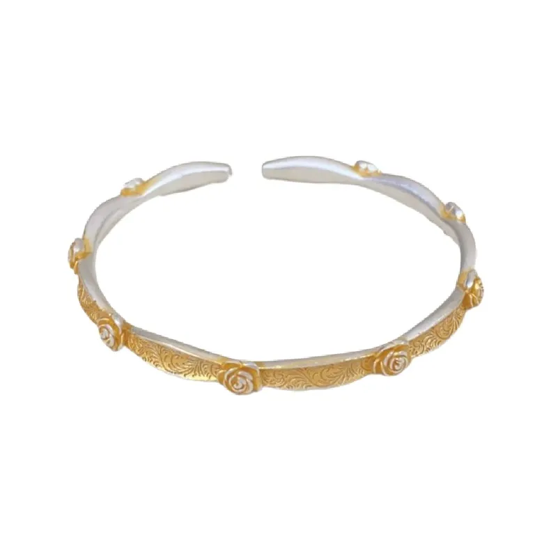 YINI 999 Fine Silver Sterling Silver Bracelets Women's-0