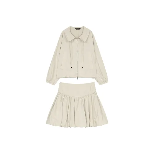 ELF SACK Skirt Set Women's Elegant Ecru