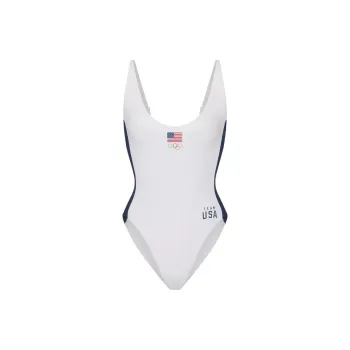 Skims USA Olympic Team Co-branded One-Piece Swimsuits Women's White/White