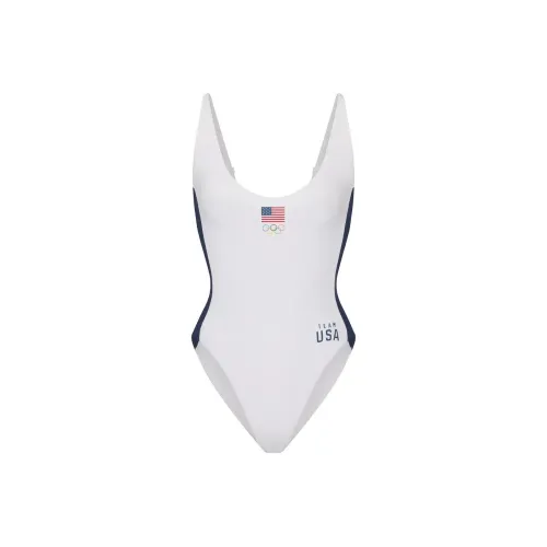 Skims USA Olympic Team Co-branded One-Piece Swimsuits Women's White/White