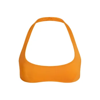 SKIMS SS25 SIGNATURE SWIM HALTER SCOOP BIKINI TOP Bikini Women's Tangerine/Orange