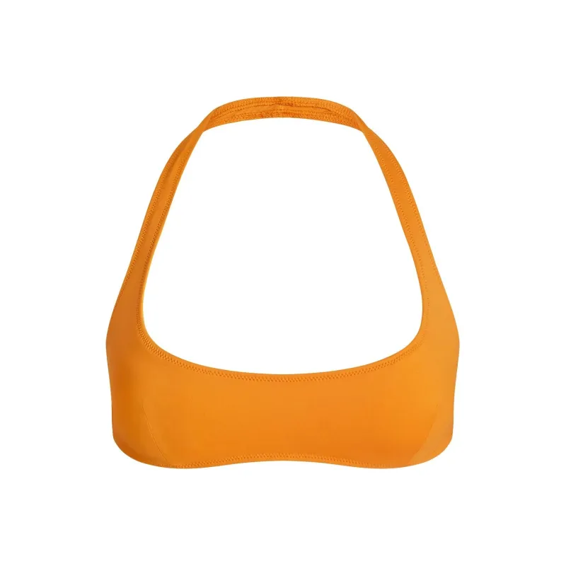 SKIMS SS25 SIGNATURE SWIM HALTER SCOOP BIKINI TOP Bikini Women's Tangerine/Orange-0