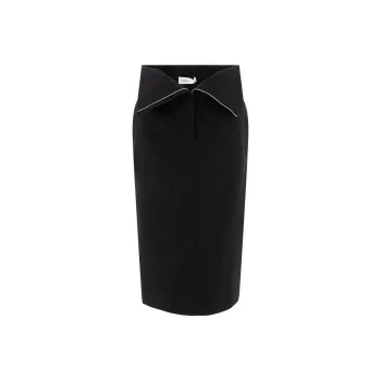 Alexander McQueen Zip Detailed Midi Skirt