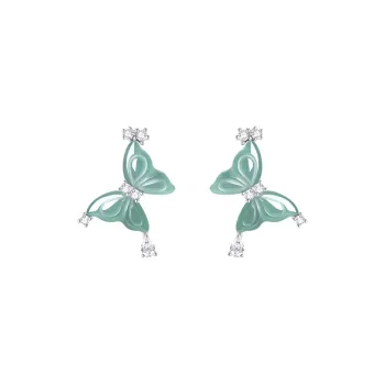 LISM S925 Silver Stud Earrings Women's