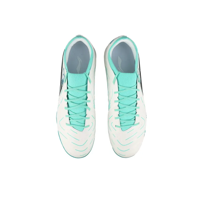 LiNing TF Rubber Broken Studs Artificial Ground Anti Slip Wear Resistant Soccer Shoes Unisex White Green-3