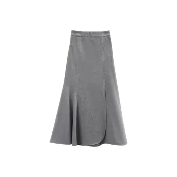 A Paradise For Awakening Casual Long Skirts Women's Gray