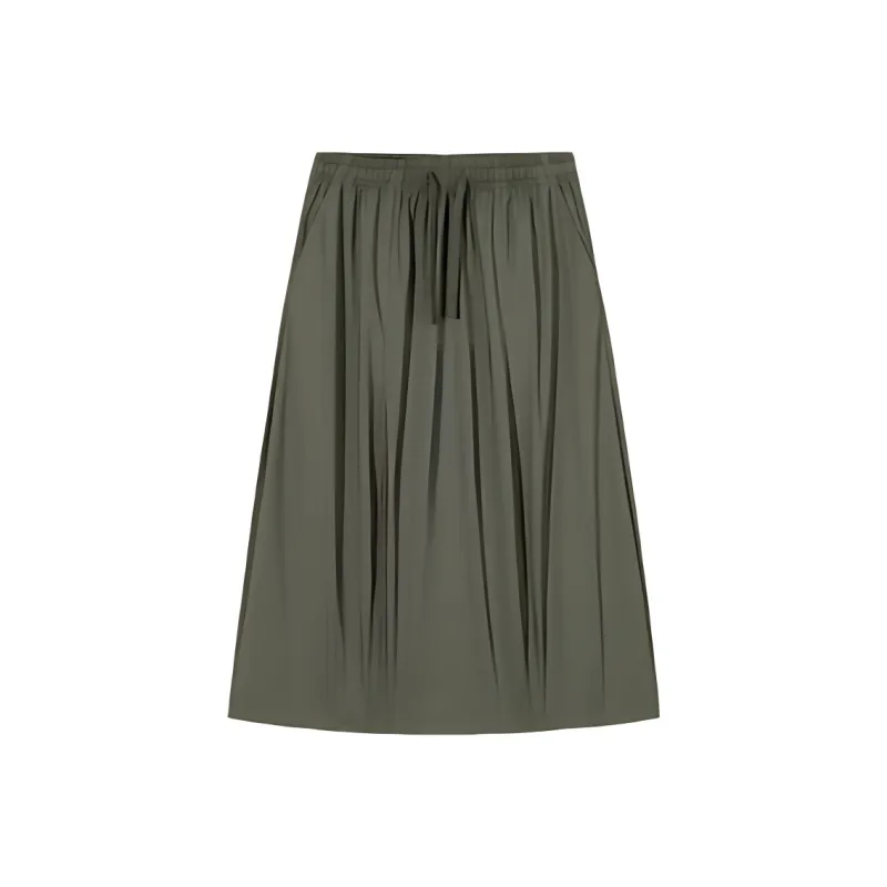 CHAOJIANTA Casual Long Skirt Women's Grape Leaf Green-0