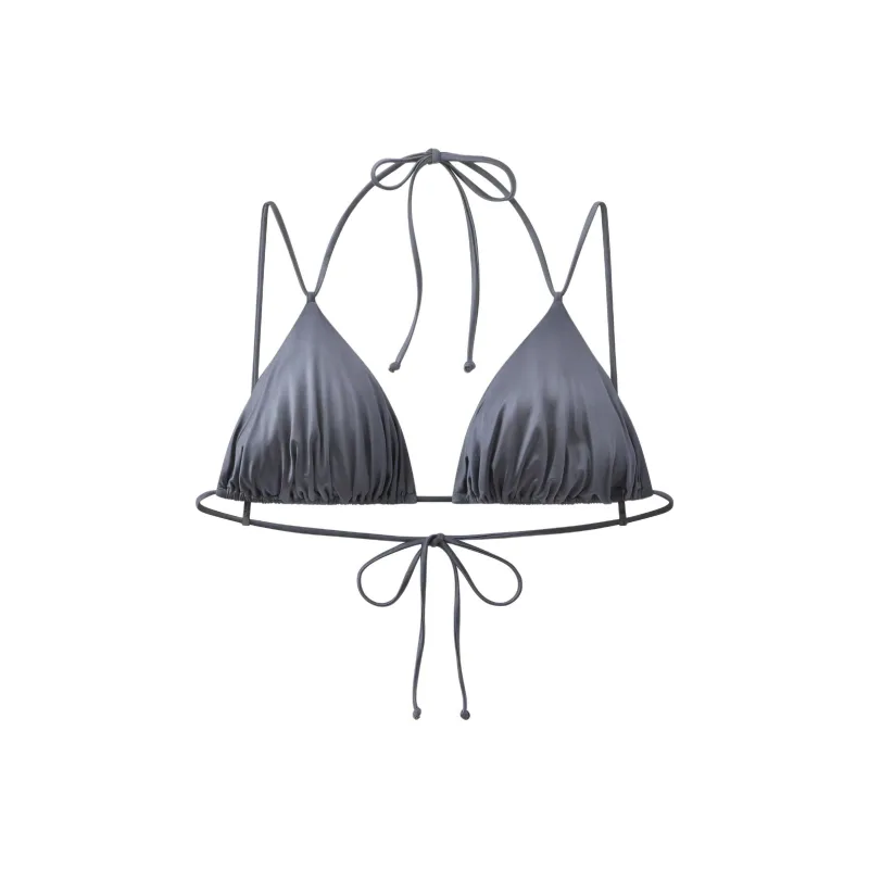 Khy FW24 DROP 010 Ruched Triangle Bikini Top Bikini Women's Meteor Gray-0