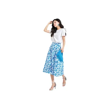 VILAN Casual Long Skirts Women's Aquarius Blue