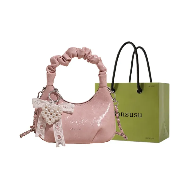 Bansusu PU Crossbody One Shoulder Handbag Women's White/Black/Purple/Pink-3