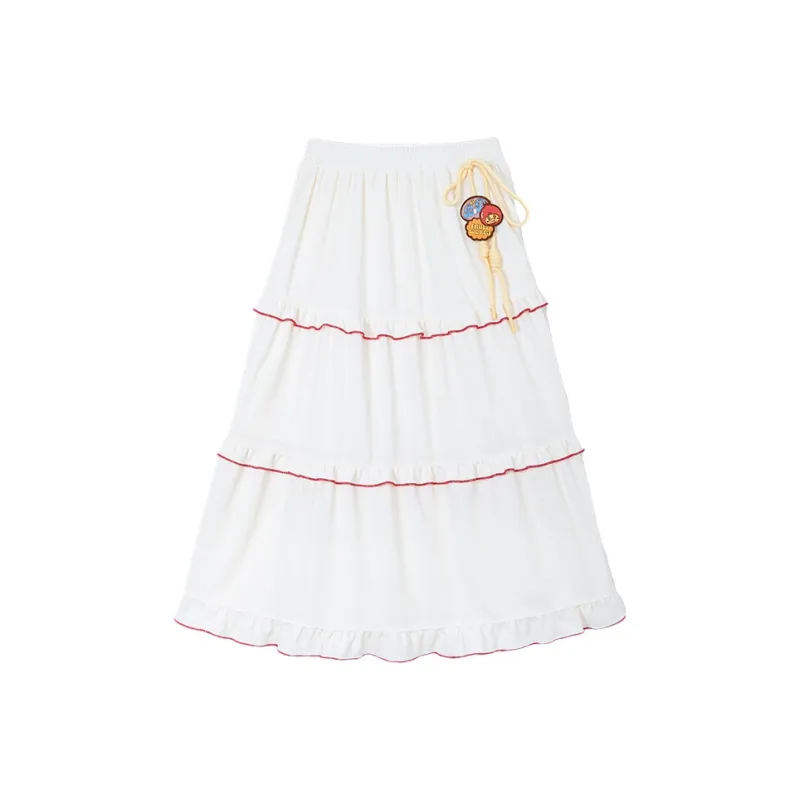 B.Duck Casual Long Skirts Women's Ecru-0