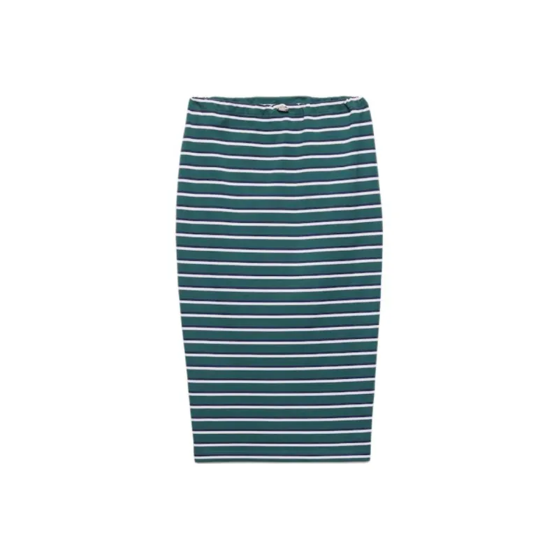 PRADA Striped Slit Detailed Midi Skirt-0