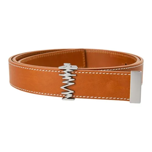 ADER ERROR Leather Belts Men's Brown Width 1CM