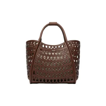MaxMara Leather Shoulder Bag, Crossbody Bag, Handbag Trumpets Women's Dark Brown