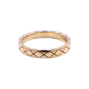 CHANEL 18K Gold Rings Men's Beige Gold