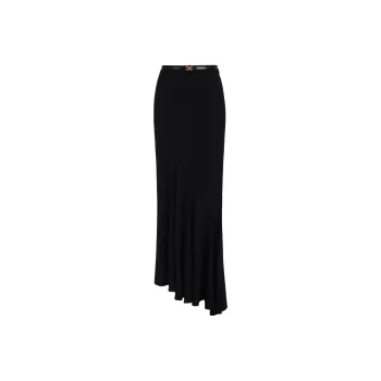 Elisabetta Franchi Asymmetric Crepe Midi Skirt