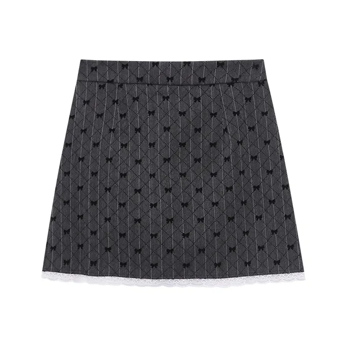 CHARM PICK Casual Short Skirts Women's Gray-0
