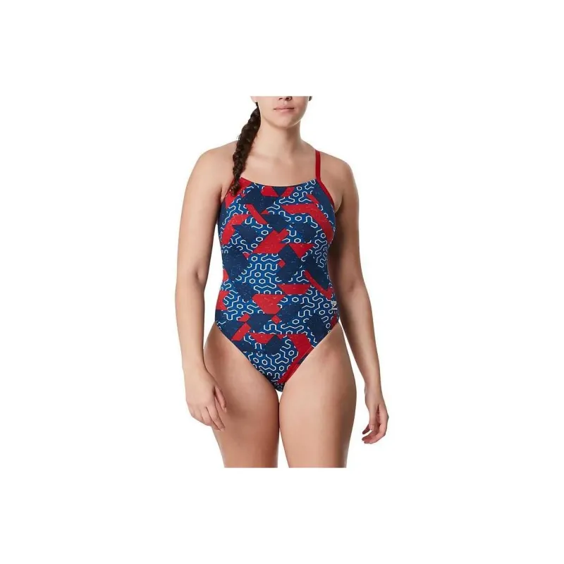 Speedo Ruse Blocks Flyback One piece Swimsuit Women's-0