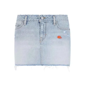 ERL Logo embroidered Denim Miniskirt