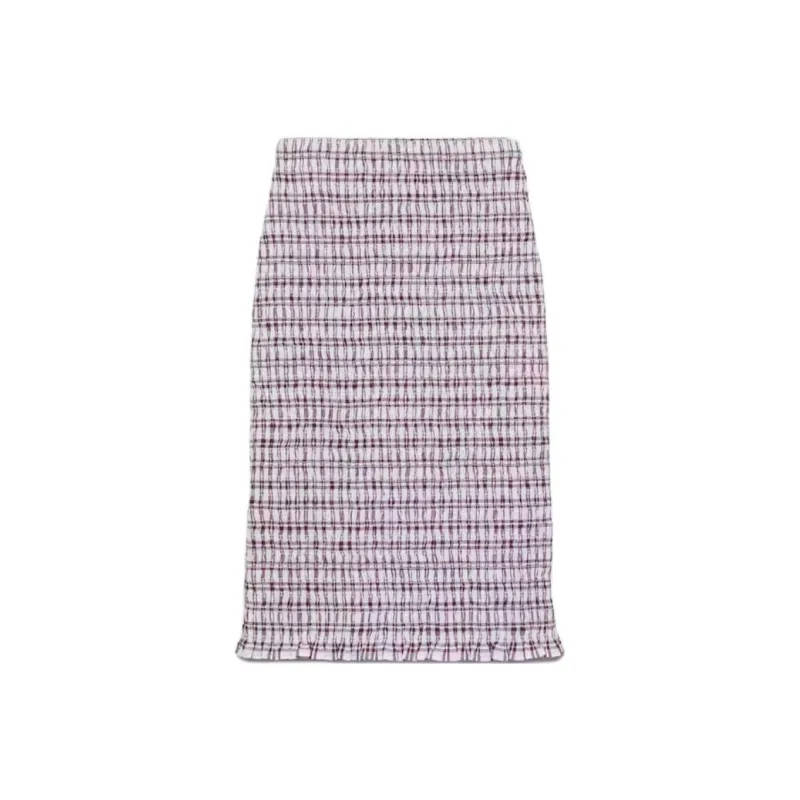 PRADA Checked Cotton Midi Skirt-0