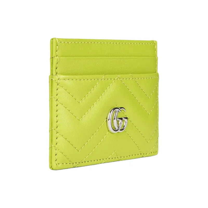 GUCCI GG Marmont Leather Card Holder Women's Green-1