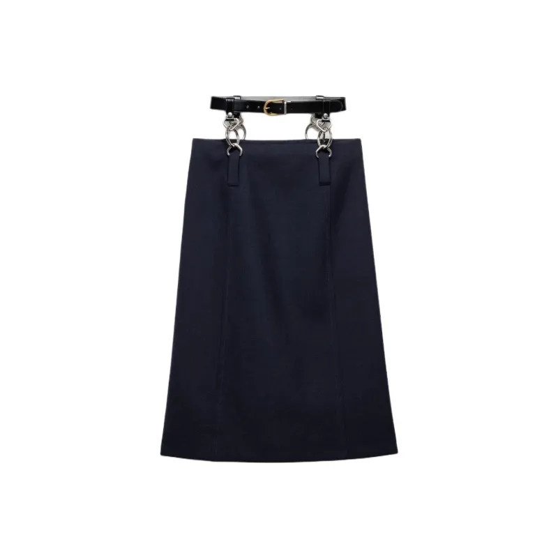 PRADA Rush Stitch Belted Midi Skirt-0