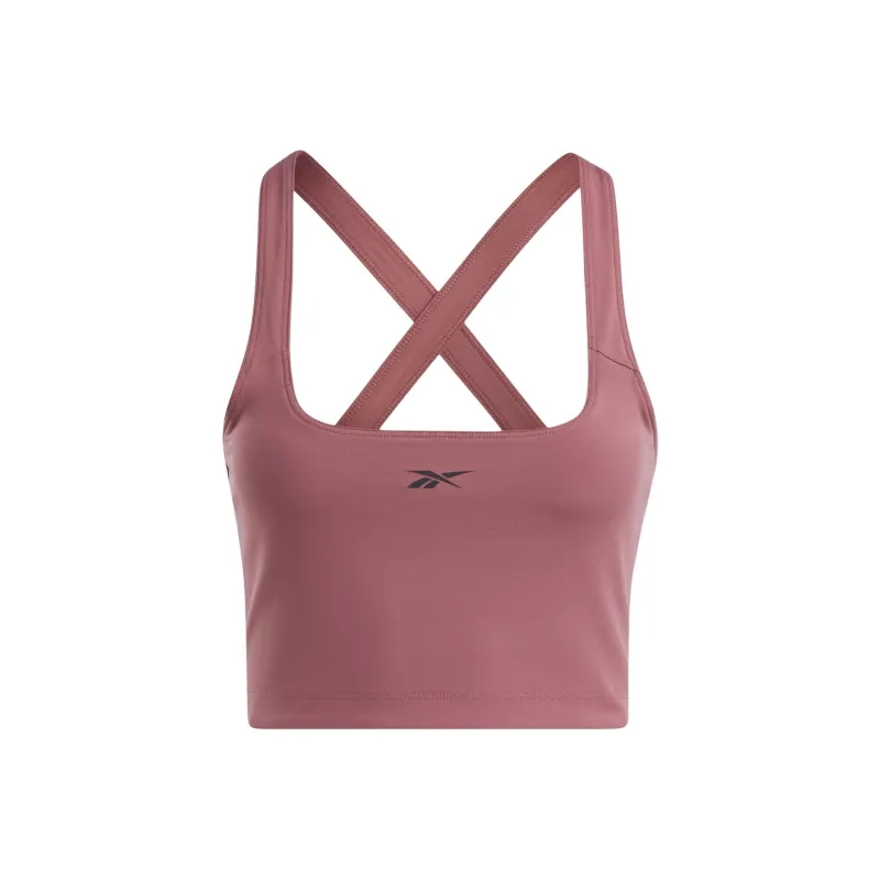 Reebok Yoga Peached Crop Top Sport Vests Women's Burgundy-0