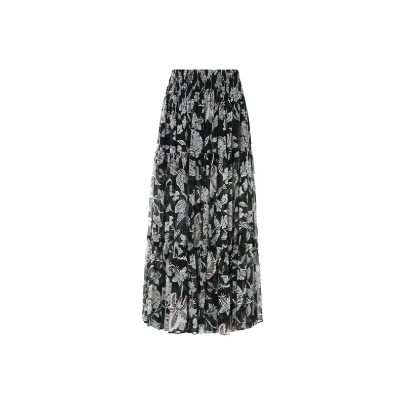 BESIONIA SS25 Casual Long Skirts Women's Black Pattern-0