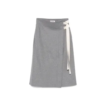 JIL SANDER Wrap Designed A Line Midi Skirt