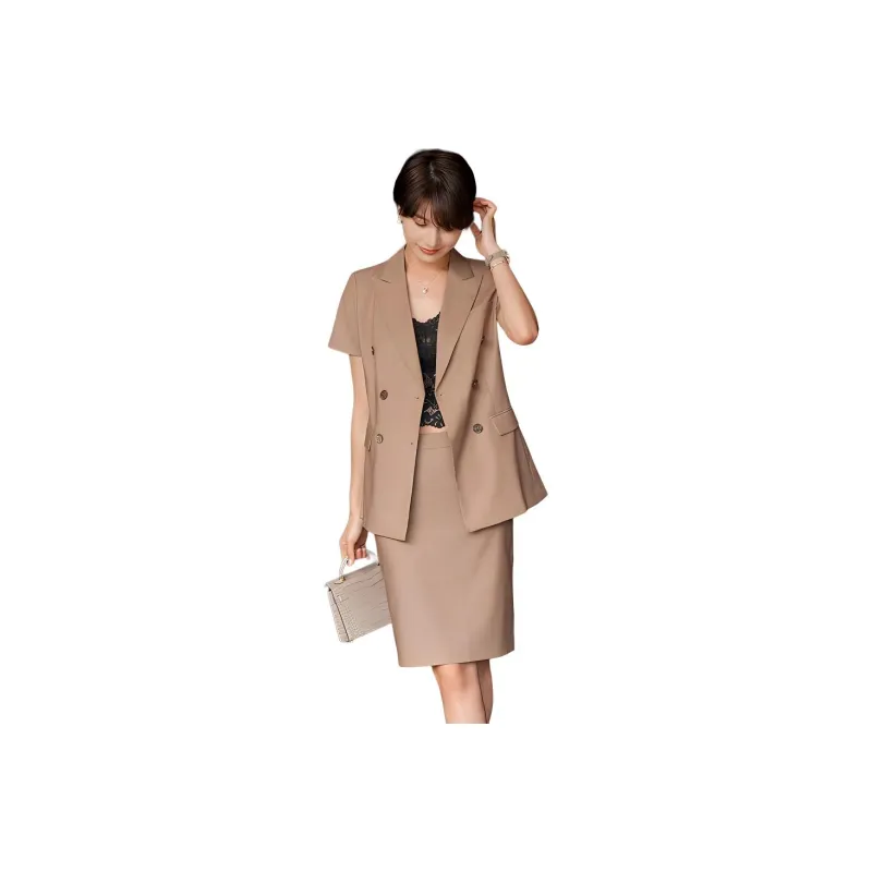 ONE SHALLOW Skirt Set Women's Coffee-0