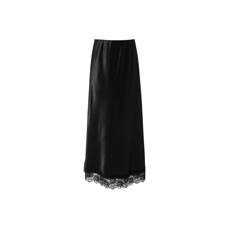 3COLOUR Casual Long Skirt Women's Classic Black-0
