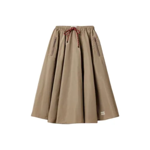 MIU MIU Casual Long Skirt Women's Khaki